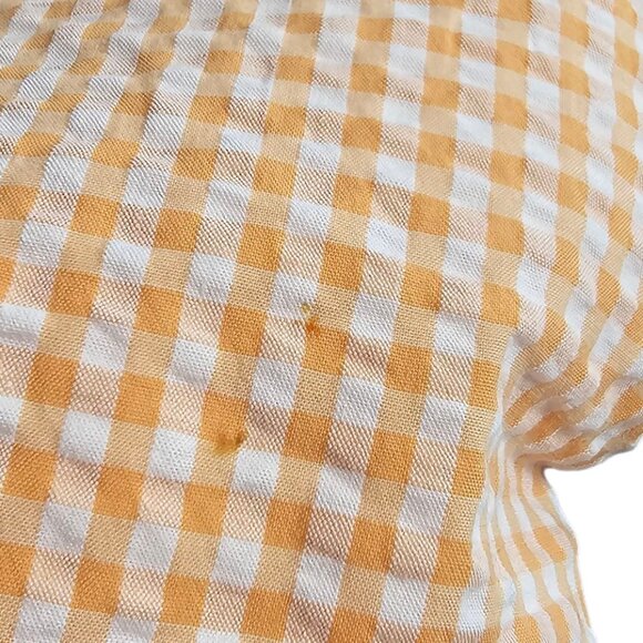 Ralph Lauren Mens Seersucker Untucked Fit, Classic Fit,Orange Check Button Up, L - Picture 8 of 8